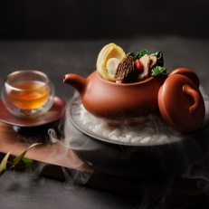 Kung Fu Soup, served in a Chinese Tea Pot