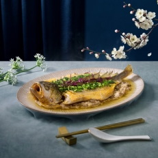 Steamed Yellow Croaker with Minced Iberico Pork